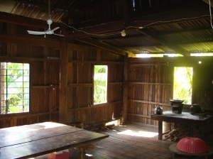 Khmer kitchen in traditional wooden house on Koh Trong, Kratie, Cambodia